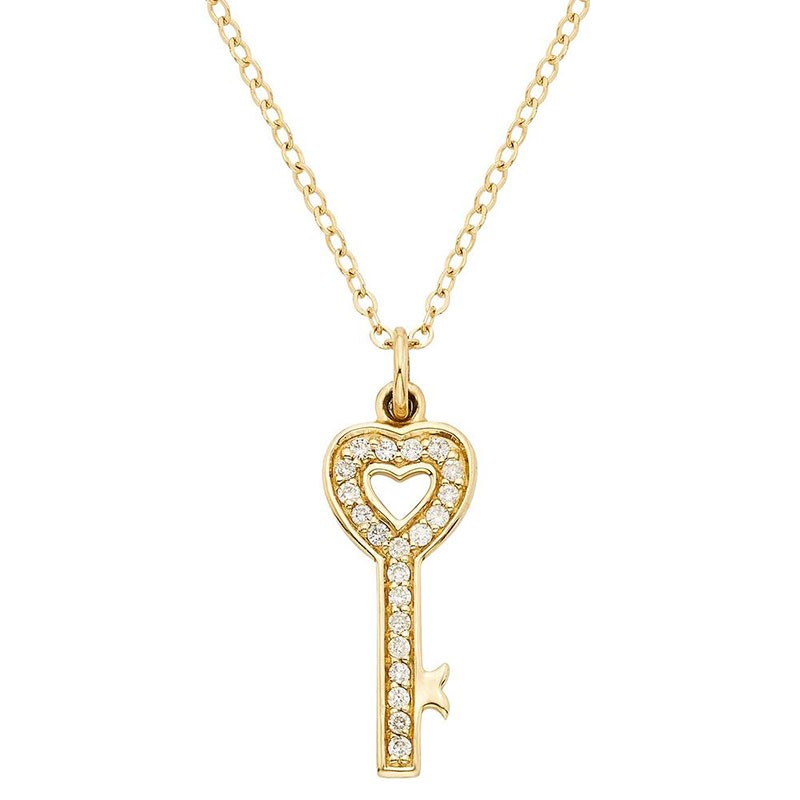 Deutsch Signature PAVE HEART SHAPE KEY PENDANT
