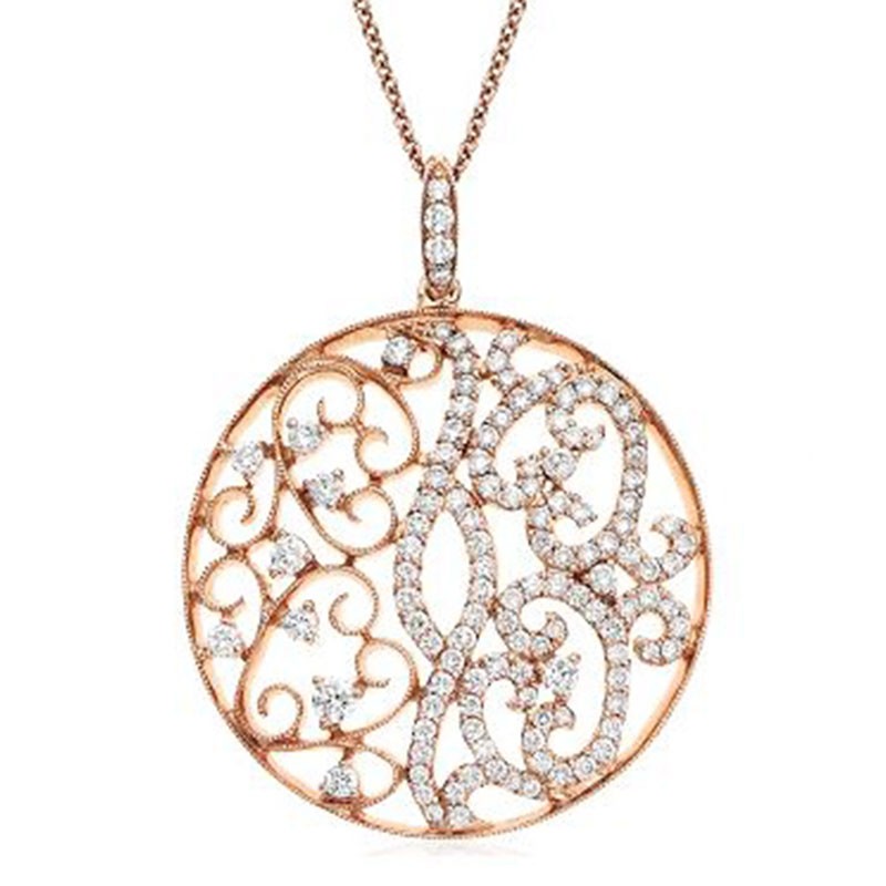 Deutsch Signature Diamond Swirly Medallion Pendant