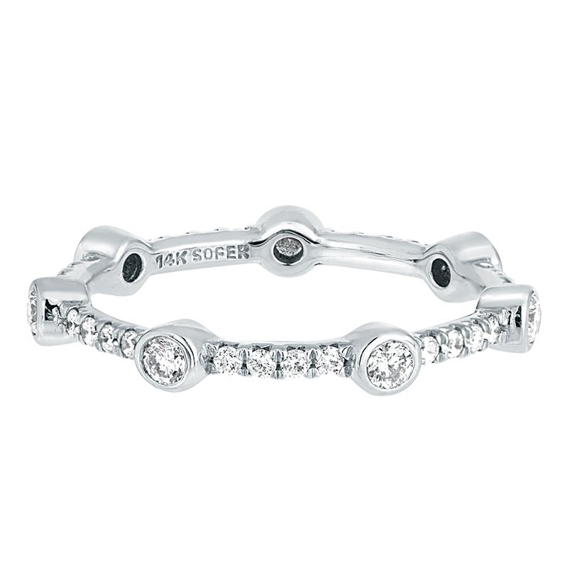 Deutsch Signature Bezel Diamond Alterning Eternity Band