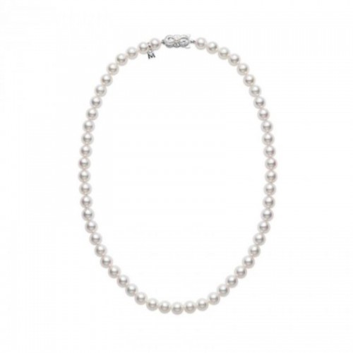 Mikimoto 18K White Gold Rhodium Plated Everyday Essentials Pearl Strand Necklace