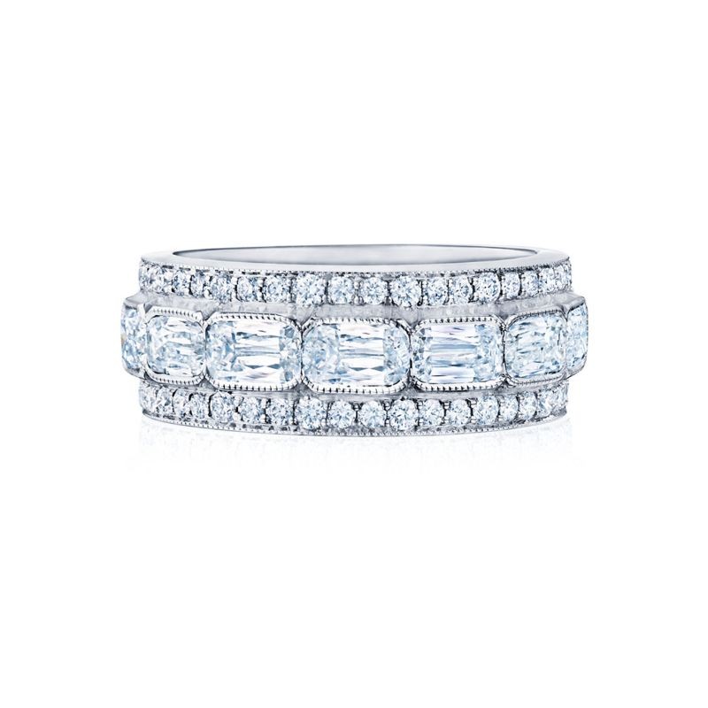 Kwiat Half Circle Wedding Ring with Ashoka Diamonds