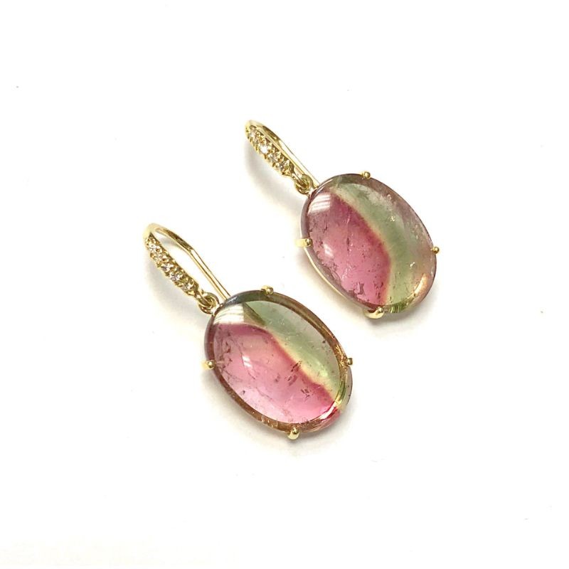 Lauren K Joyce Oval Watermelon Tourmaline Earrings