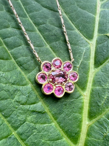 Pink Tourmaline Blossom Necklace