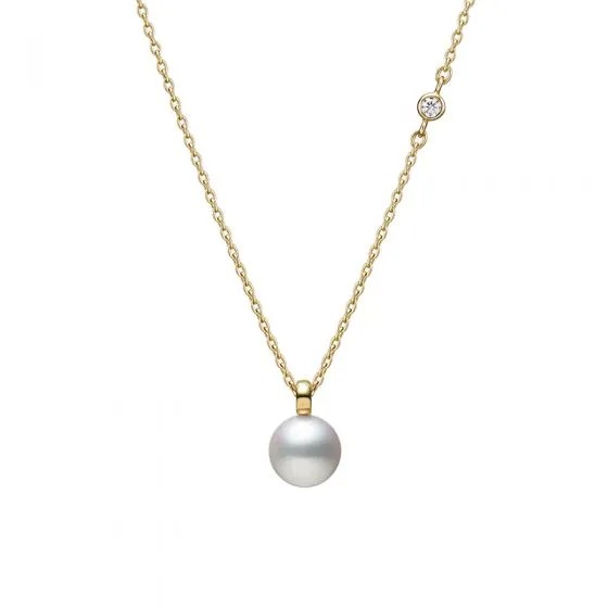 Mikimoto Akoya Cultured Pearl and Diamond Pendant