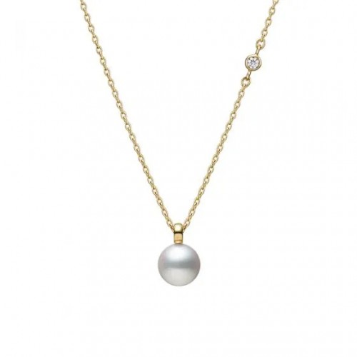Mikimoto Akoya Cultured Pearl and Diamond Pendant