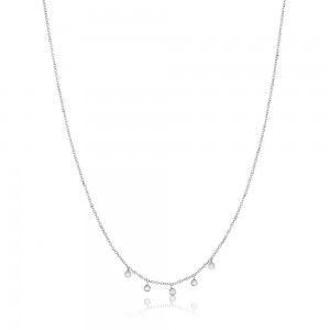 Meira T 14k Gold Necklace with 5 Diamond Bezels