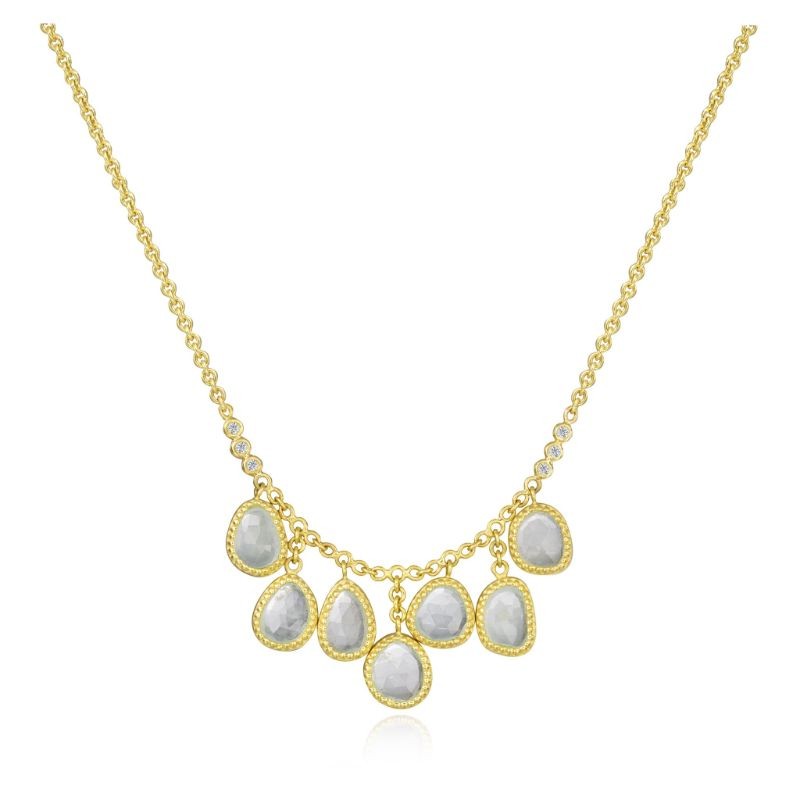Lauren K Rose Cut Aquamarine Carly Fringe Necklace