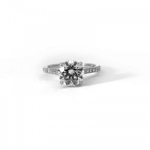 Norman Silverman Pave Halo & Shank Ring
