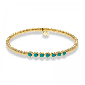 Hulchi Belluni Turquoise Paste Bead Top Stretch Bracelet