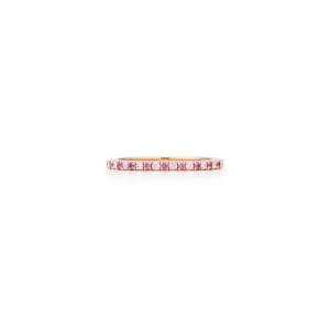 Kwiat Thin Stackable Alternating Diamond and Pink Sapphire Ring