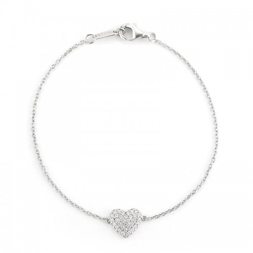 Deutsch Signature Diamond Pave Heart Bracelet