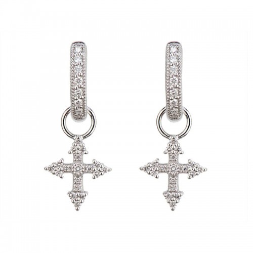 Jude Frances Provence Champagne Tiny Cross Earring Charms