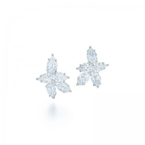 Kwiat American Beauty Five Diamond Cluster Earrings