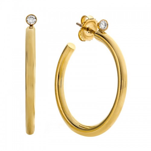 Rudolf Friedmann Gold & Diamond Hoop Earrings