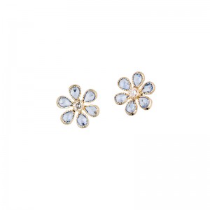 John Apel Flower Sapphire Earrings