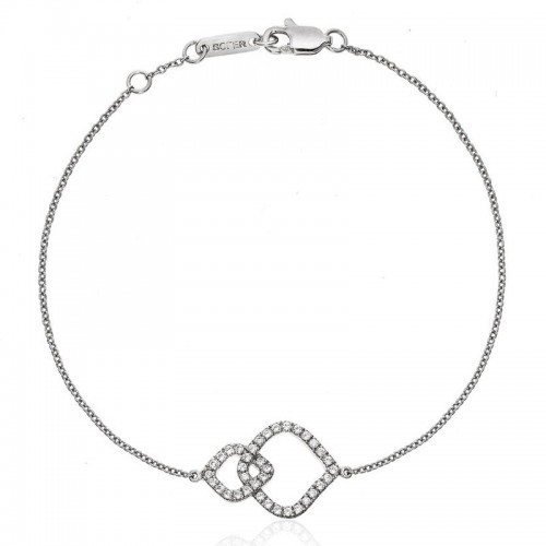 Deutsch Signature 2 Interlocking Diamond Curvy Cushion Shape Bracelet