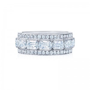 Kwiat Half Circle Wedding Ring with Ashoka Diamonds