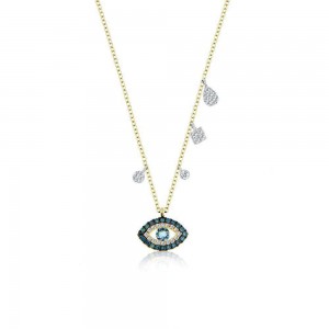 Meira T Blue Diamond Evil Eye Necklace