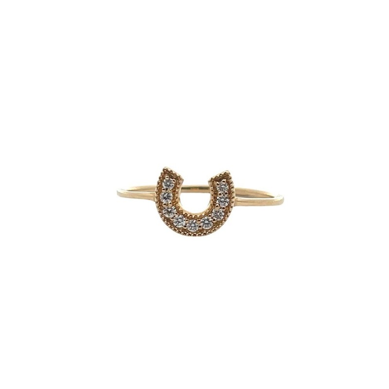 Vincent Peach Diamond Horseshoe Stackable Ring
