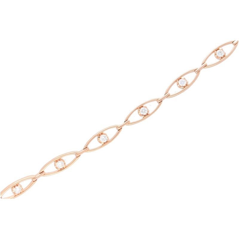 Deutsch Signature Oval Shape  Diamond Link Bracelet