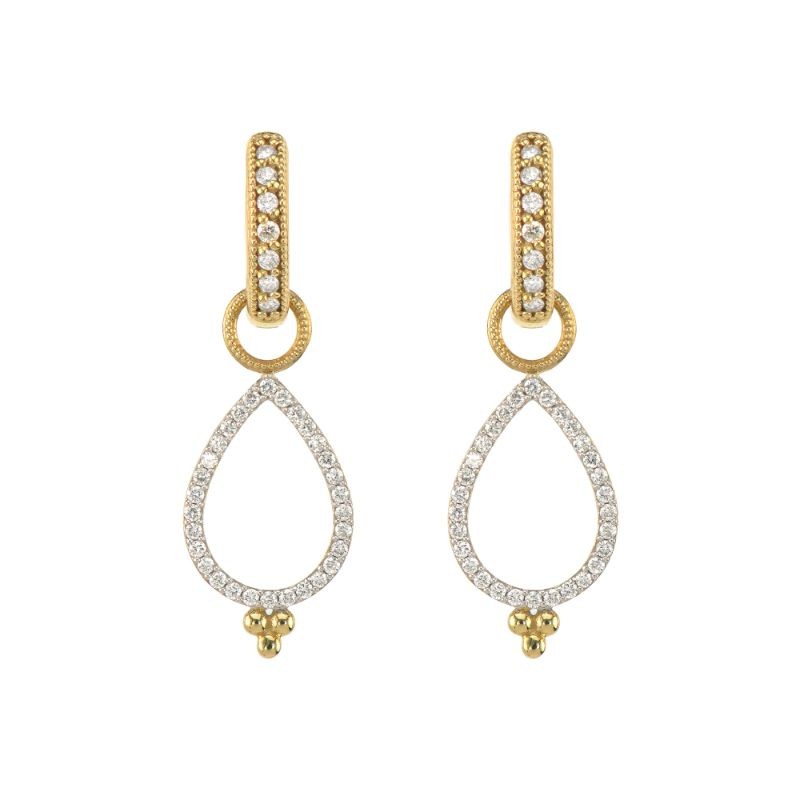 Jude Frances Provence Delicate Open Pear Pave Earring Charms