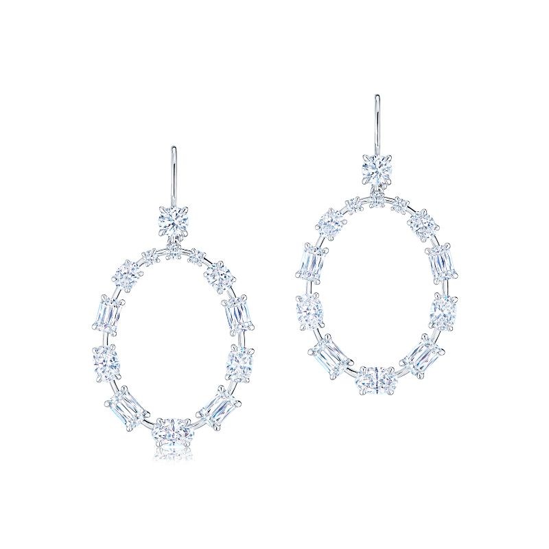 Kwiat Hoop Starry Night Diamond Earrings