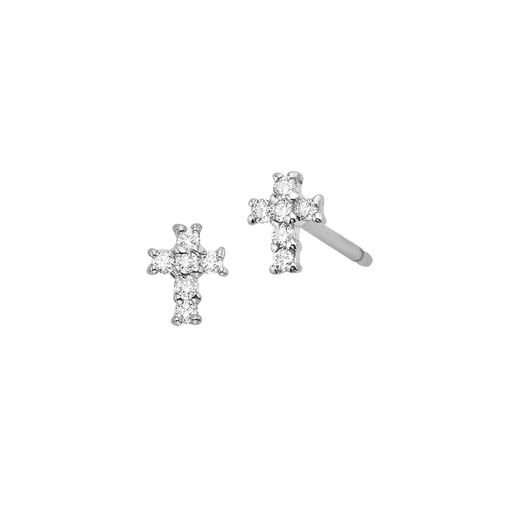 Deutsch Signature Diamond Cross Earring Single