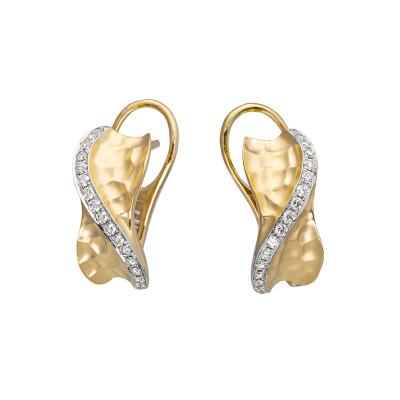 Jye's Diamond Hammered Curved Earrings
