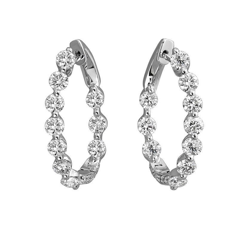 Jye's Diamond Inside Out Hoop Earrings
