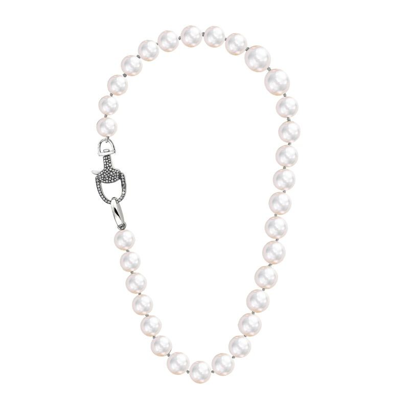 Vincent Peach Equestrian Freshwater Pearl Necklace
