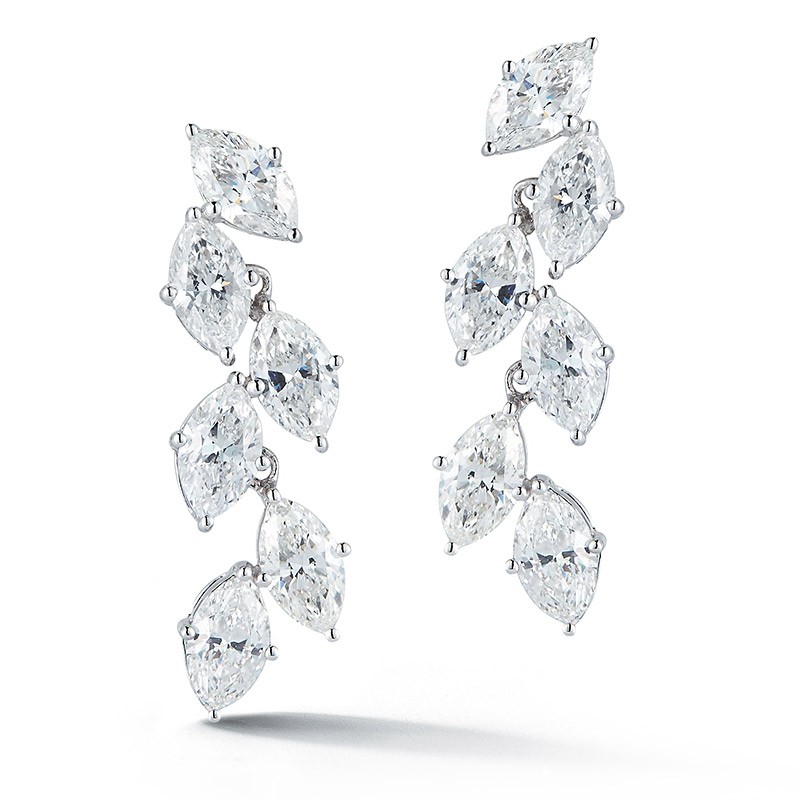Deutsch Signature Marquise Diamonds Leaf Earrings