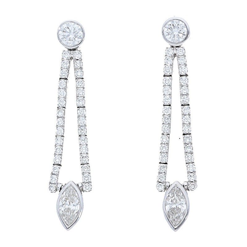 Deutsch Signature Marquise Drop Diamond Earrings