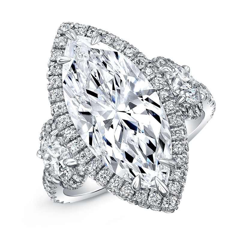 Norman Silverman Diamond Halo Engagement Ring
