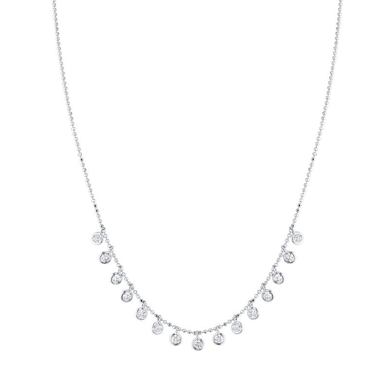 Norman Silverman Bezel Set Diamond Dangle Necklace 16