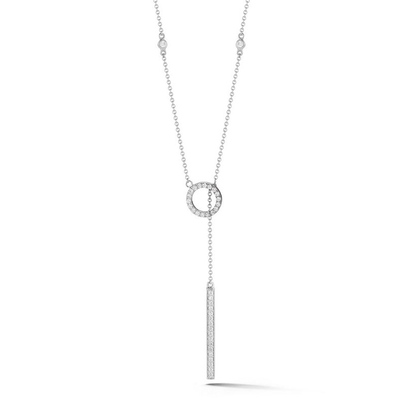 Deutsch Signature Open Pave Diamond Lariat Necklace