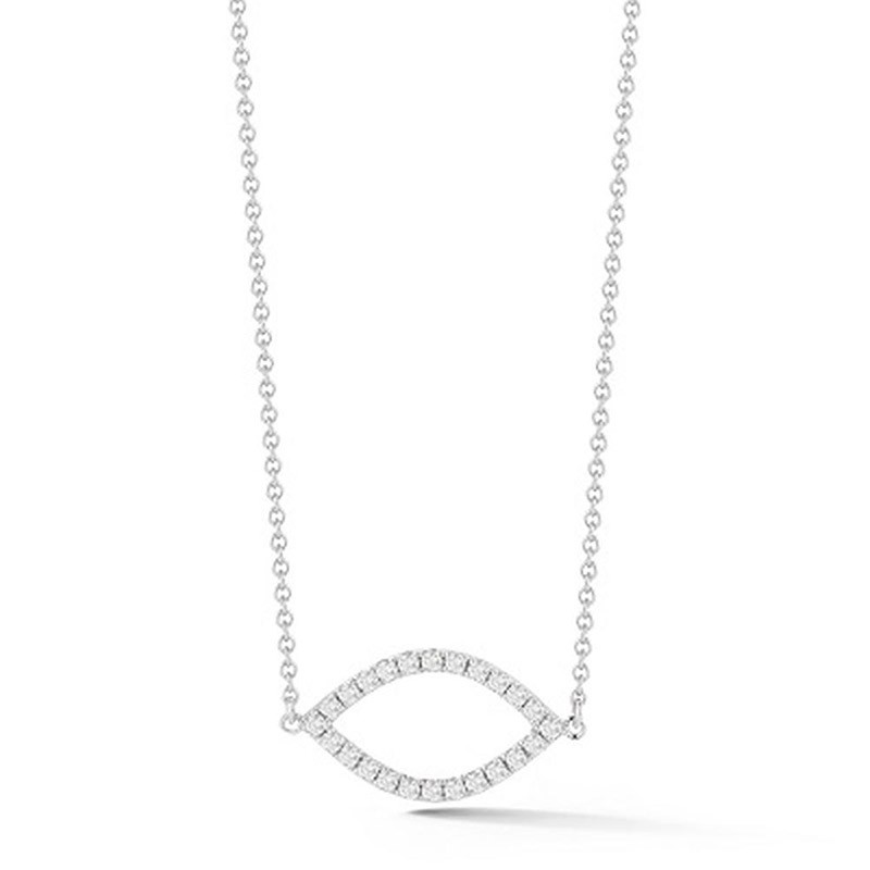 Deutsch Signature Pave Diamond Open Marquise Shape Necklace