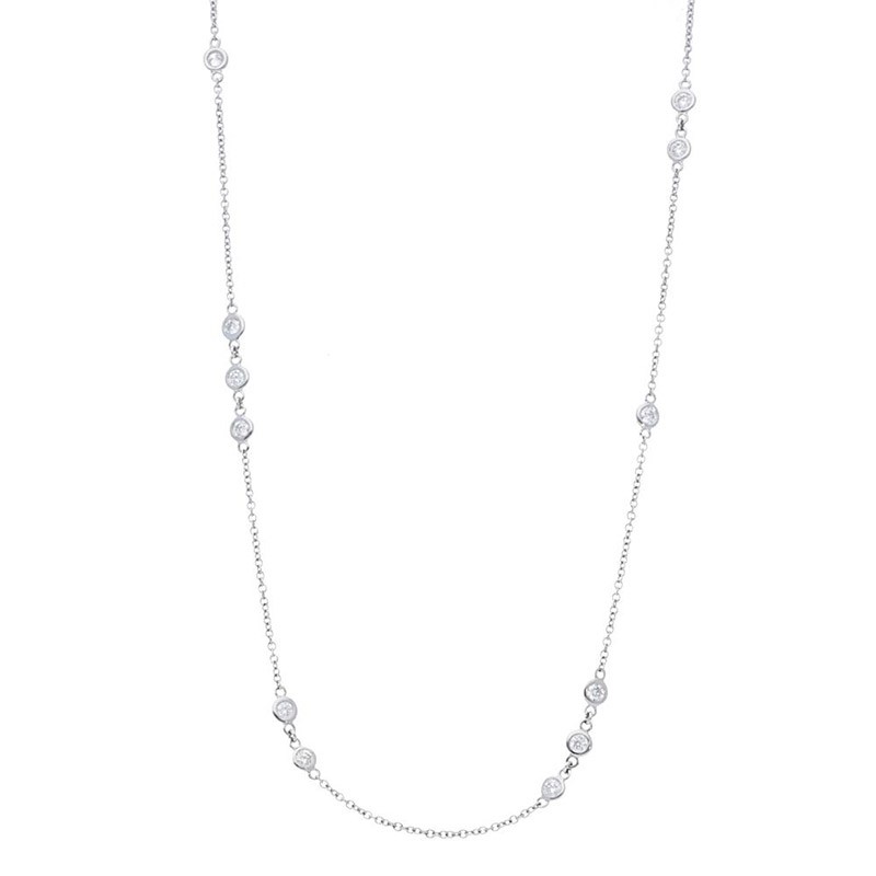 Deutsch Signature Scattered Polished Bezel Diamonds by the Yard Necklace
