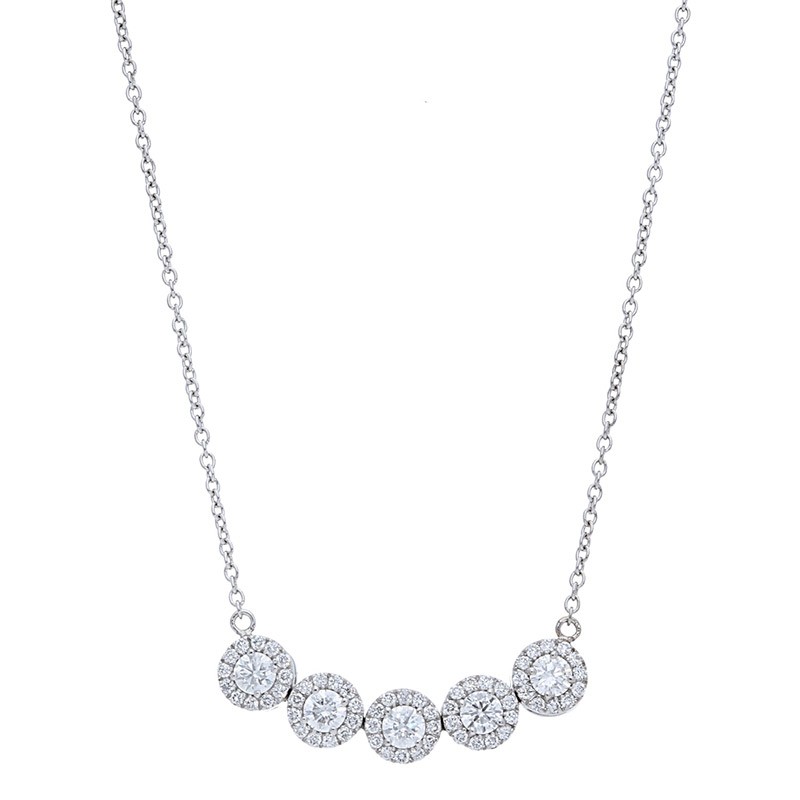 Deutsch Signature 5 Halo Diamond Necklace