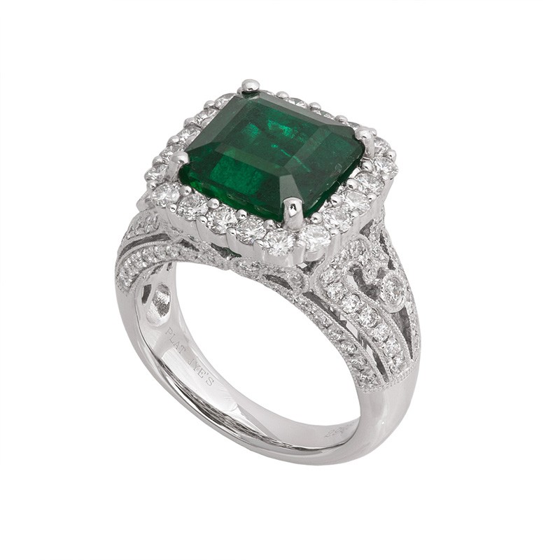 Jye's EC Emerald and diamond Halo Ring