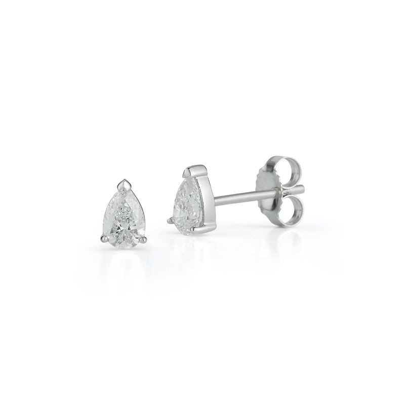 Deutsch Signature Pear Diamond Stud Earrings