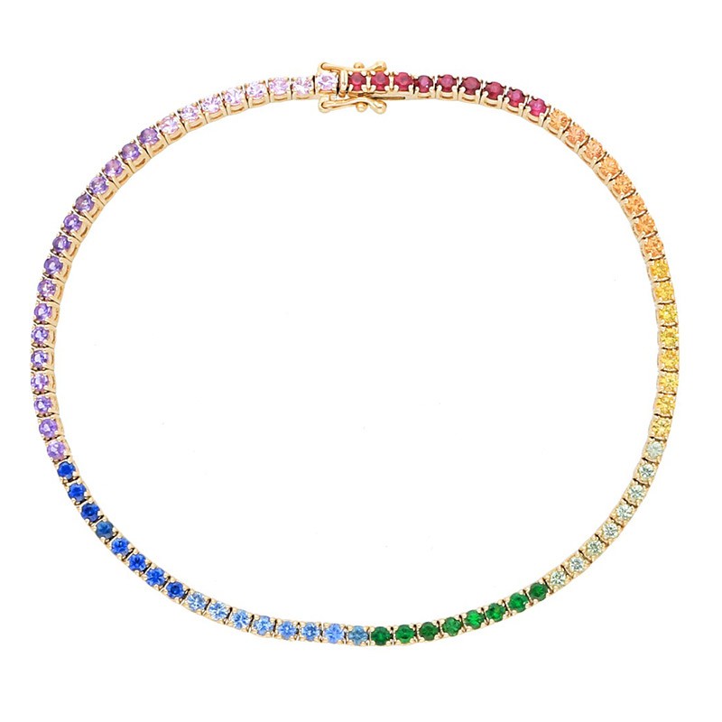 Deutsch Signature Rainbow Tennis Bracelet