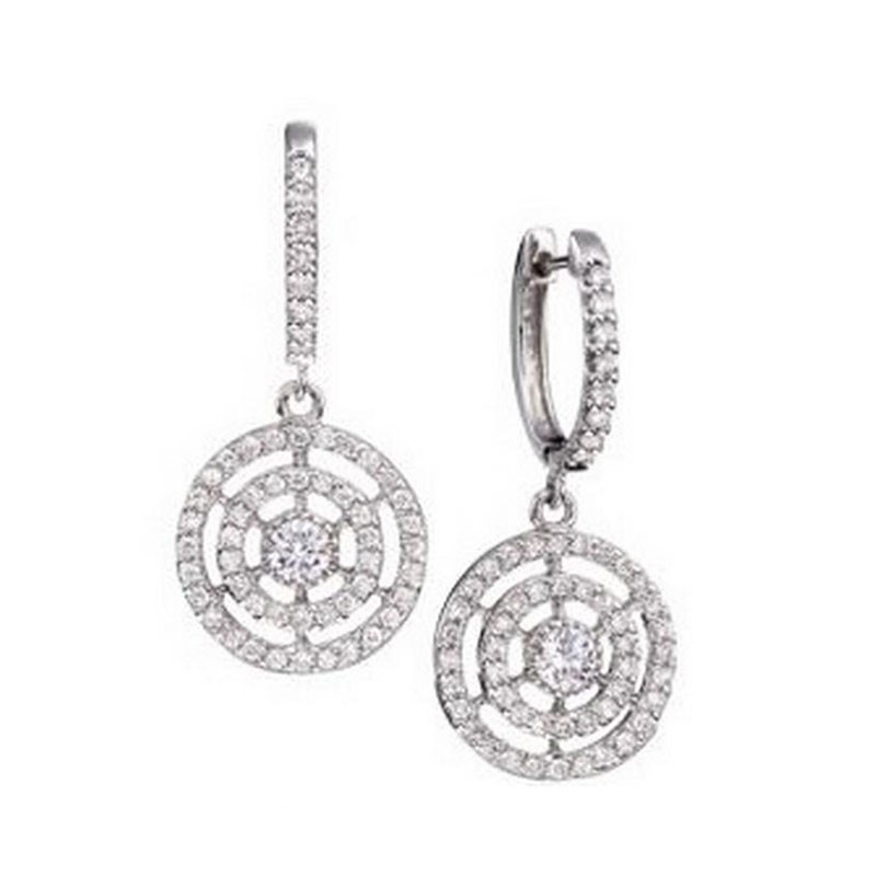 Deutsch Signature Diamond Circular Drop Huggie Earrings