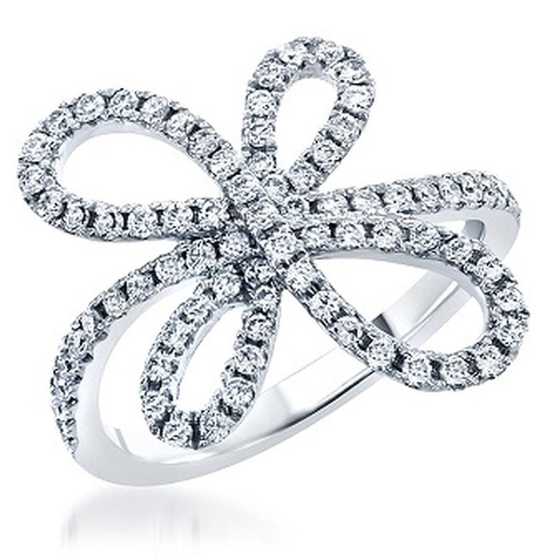 Deutsch Signature Diamond Swirly Bow Ring