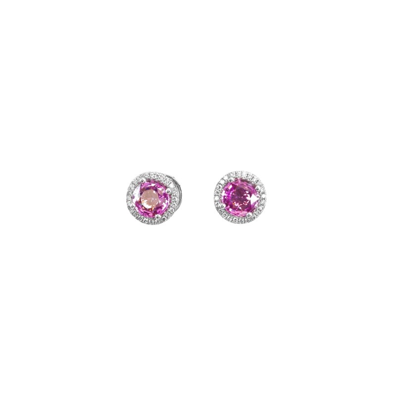 Jyes's Diamond Pave Halo Stud Earrings