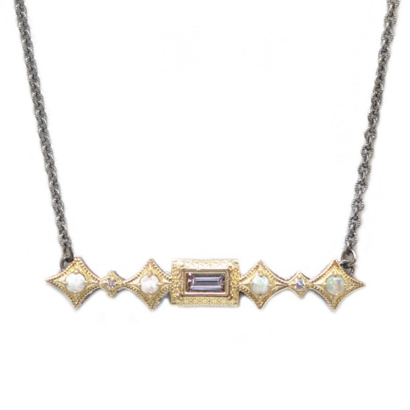 Armenta Crivelli Opal Baguette Morganite Necklace