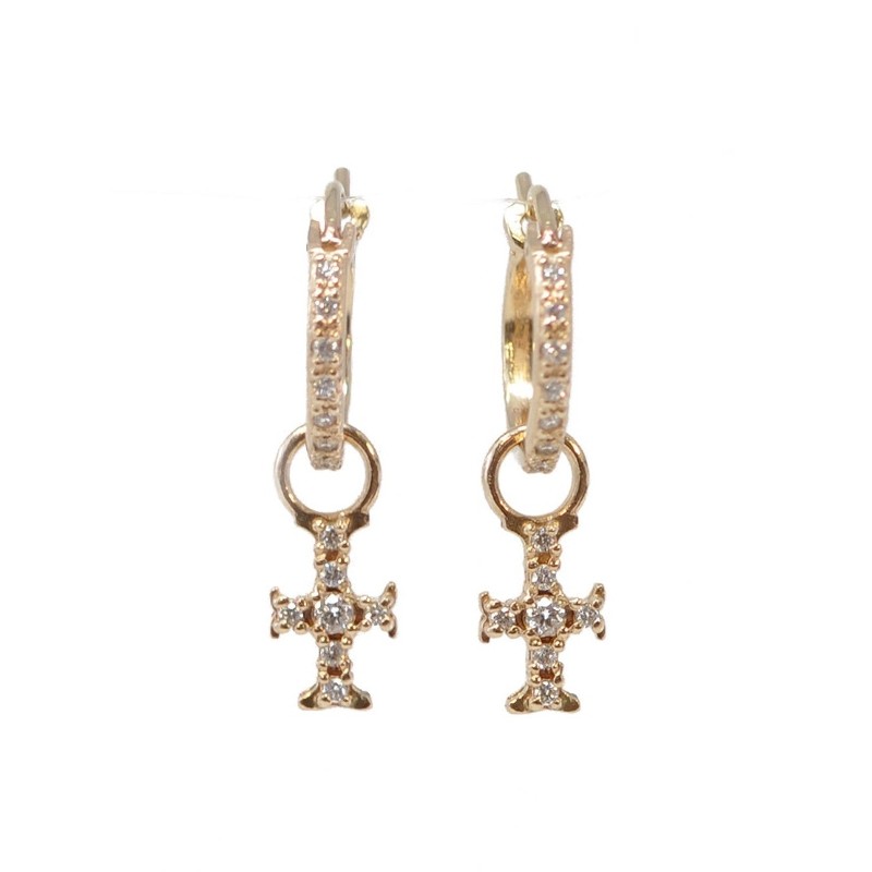 Armenta Huggie Cross Drop Earring