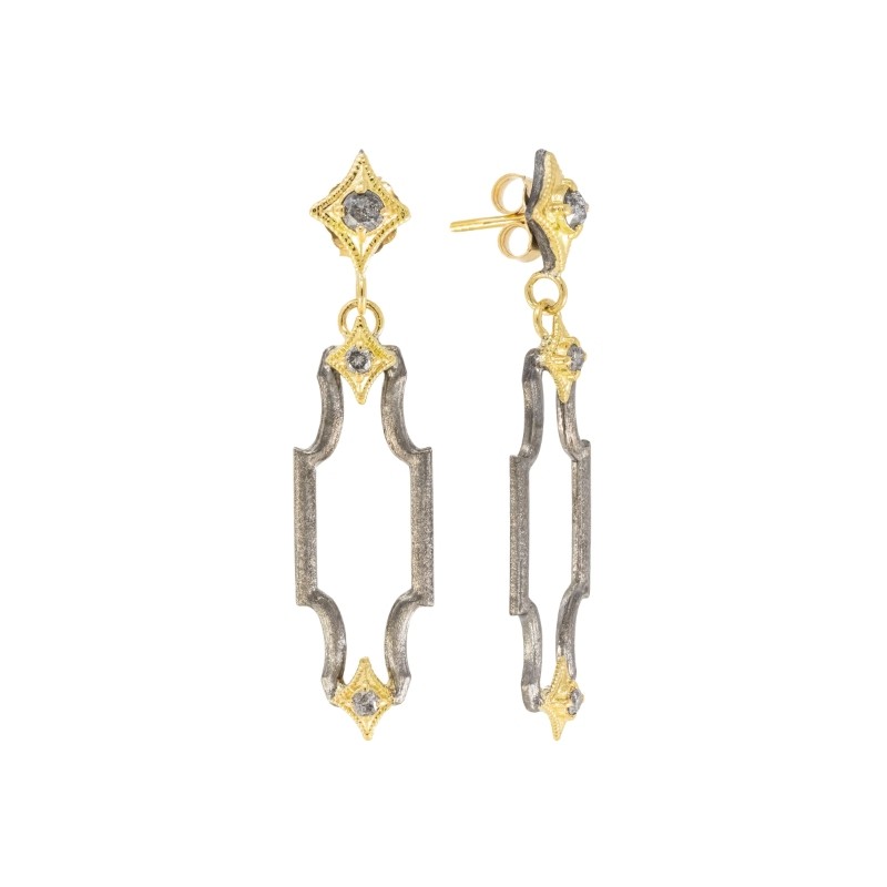 Armenta  Diamonds Compressed On Crivelli Hook Drop Earrings