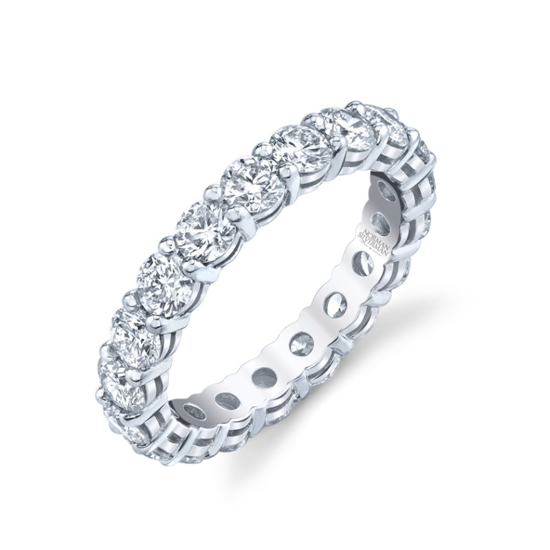 Norman Silverman Round Cut Platinum Eternity Band