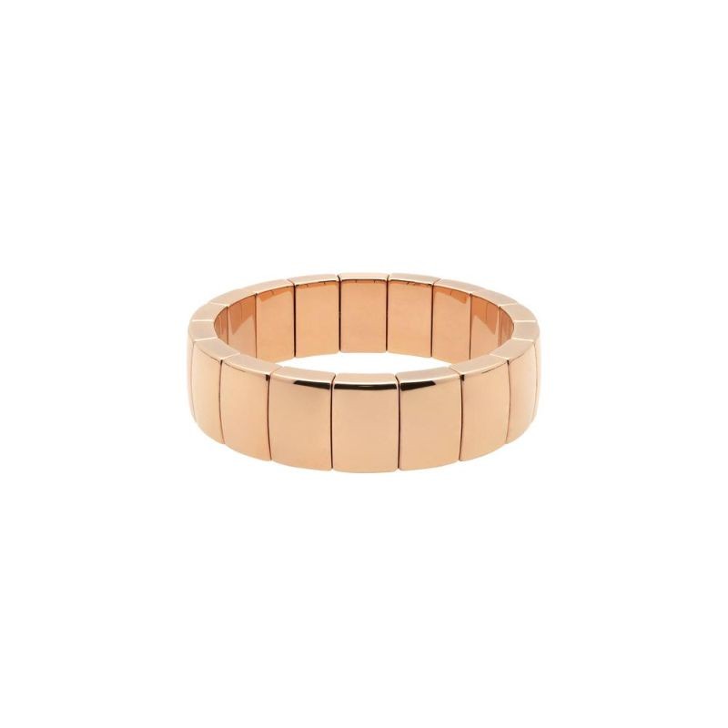 18K Rose Gold Overlay Rectangular Stretch Bracelet