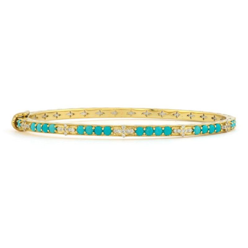 Jude Frances Lisse Narrow Diamond And Stone Bangle